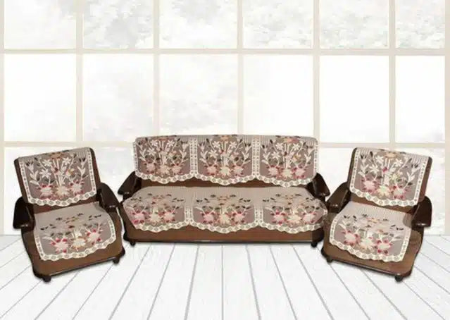 Floral Sofa Cover Set (Multicolor, Set of 3)