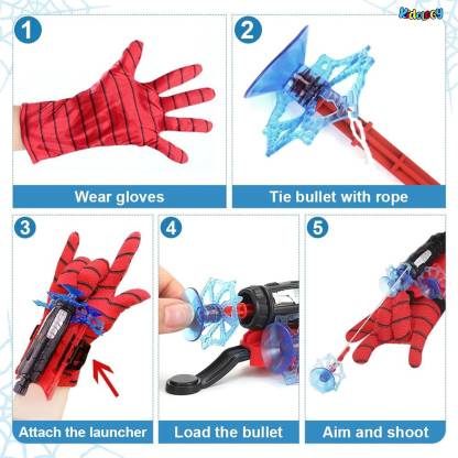 Om Online Spider Web Shooters Toy For Kids Gaming Accessory Kit (Red, For iOS)