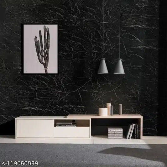 PVC Wallpaper for Home (Black, 60x200 cm)